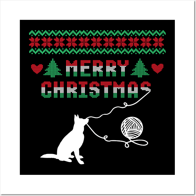 German Shepherd Stitch Christmas Design Wall Art by SVGBistro